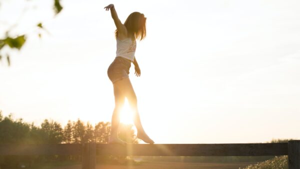 Girl balance walking
